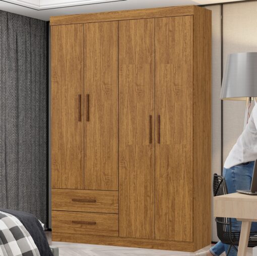 GUARDA-ROUPA 4 PORTAS HÉRCULES 1,185 M (SEM ESPELHO) – CARIOCA MÓVEIS