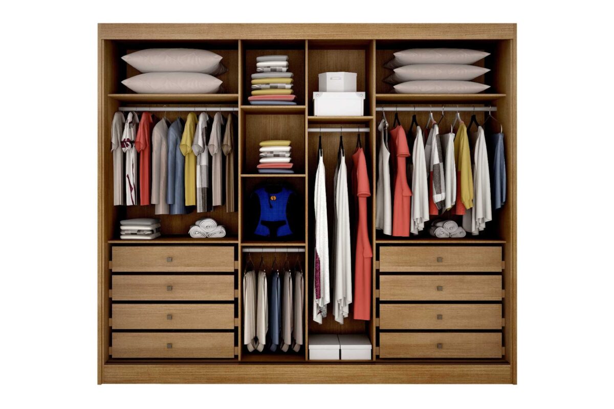 GUARDA ROUPA DIAMOND PLUS 3PTS 8GV C/1ESP PELIC 100% MDF - NOVO HORIZONTE