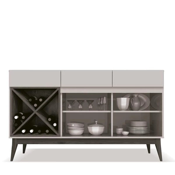 BUFFET CHANDON APARADOR 2 PORTAS 3 GAVETAS COM ADEGA - EDN MÓVEIS