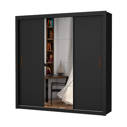 Guarda Roupa Casal Berlim/Veneza Plus 1 Porta Espelhada 1,85m – Carioca