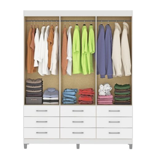 GUARDA-ROUPA 6 PORTAS PARATY + CÔMODA 10 GAVETAS CARIBE – FELLICCI