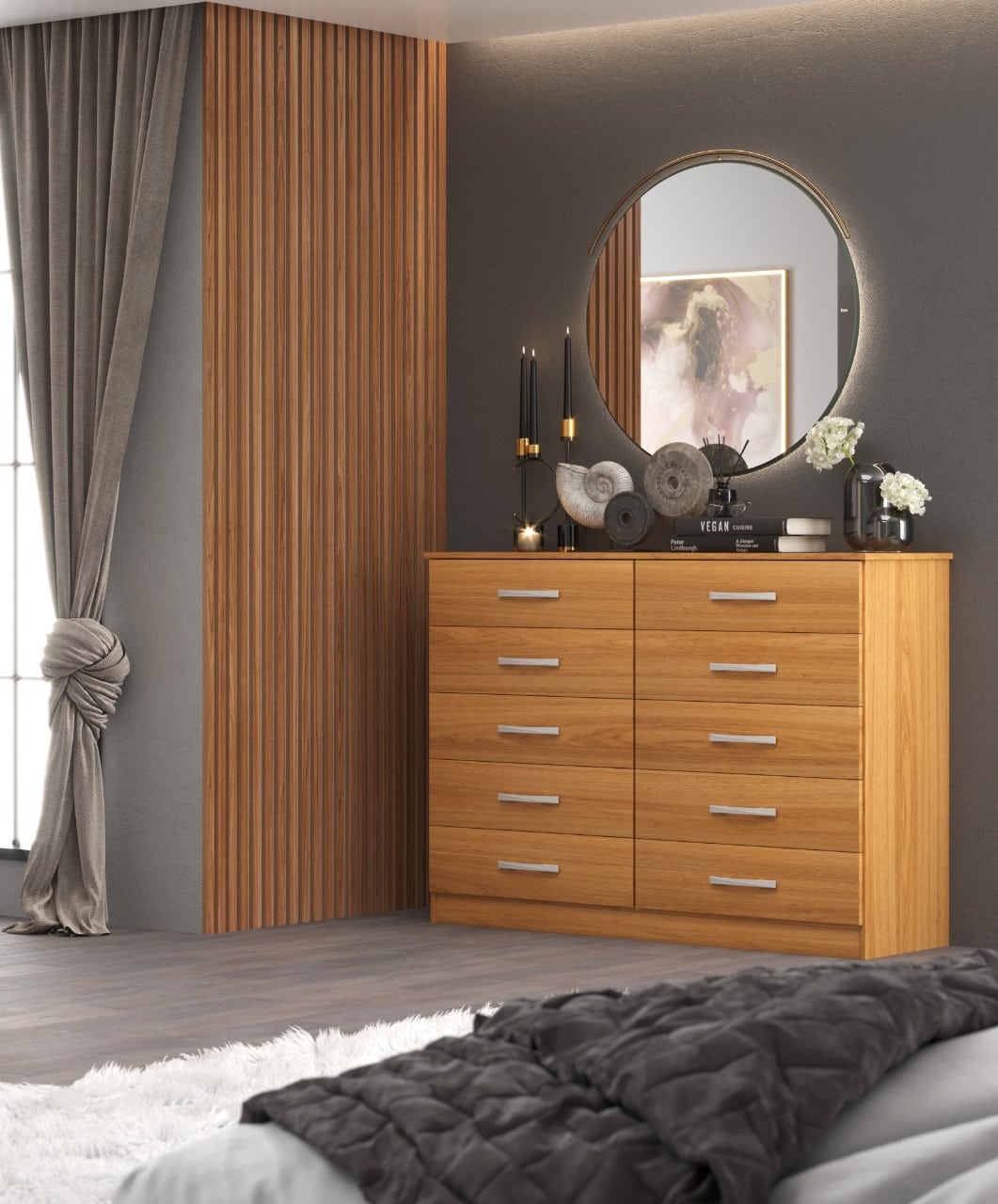 CÔMODA MARBELA 0.92 CM – 10 GAVETAS -EVIDÊNCIA MÓVEIS