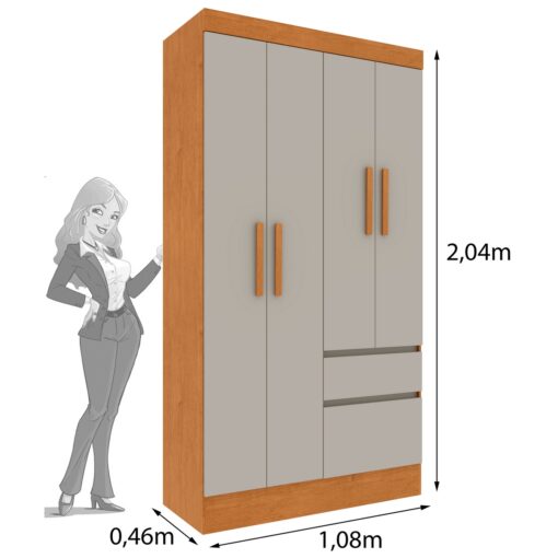 GUARDA-ROUPA 4 PORTAS OREGON/BELIZE 1,08 – TCIL