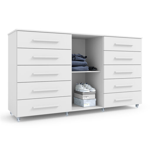 CÔMODA 10 GAVETAS COM SAPATEIRA IMPERIAL – BATROL MÓVEIS