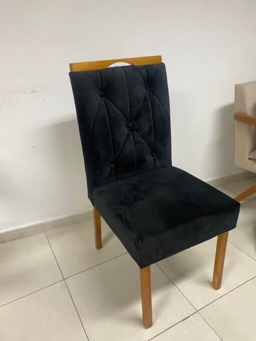 MESA ISIS 1,80m FREIJÓ COM 6 CADEIRAS SOPHIA VELUDO – LEIFER + WM DECOR