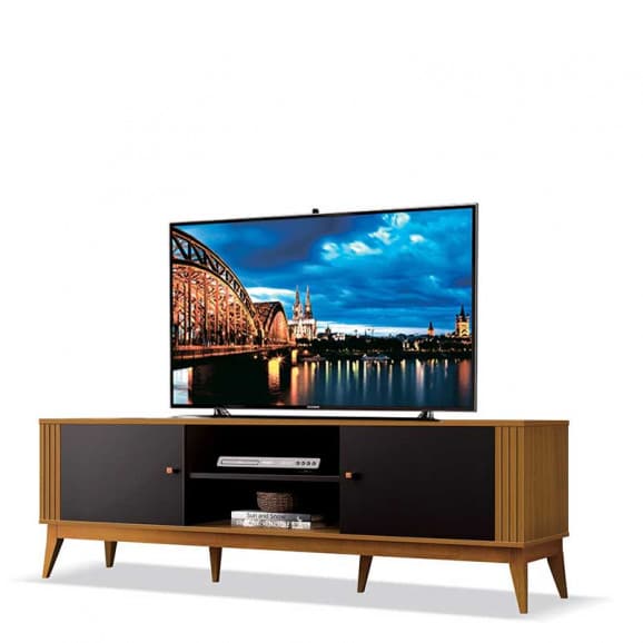 Rack Legacy 1.6 Com 2 Portas E Detalhe Ripado – TV Até 60 Polegadas