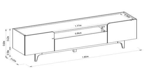 RACK ATÉ 75″ ORLANDO TAUARI/OFF WHITE BRILHO – LINEA BRASIL