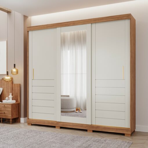 GUARDA-ROUPA 3 PORTAS SLIDE CECÍLIA 2,352 M – PANAN MÓVEIS