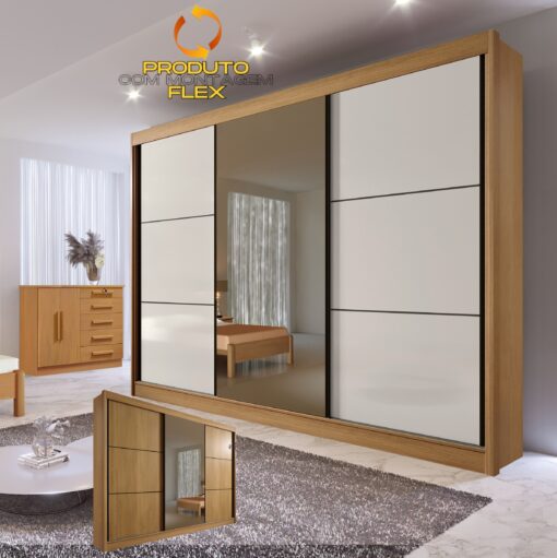 GUARDA-ROUPA 3 PORTAS LOS ANGELES 2,73 – D’DORO MÓVEIS