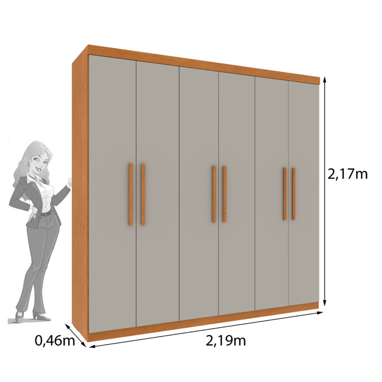 GUARDA-ROPA 6 PORTAS LAGOS/CABO VERDE 2,19 M – TCIL