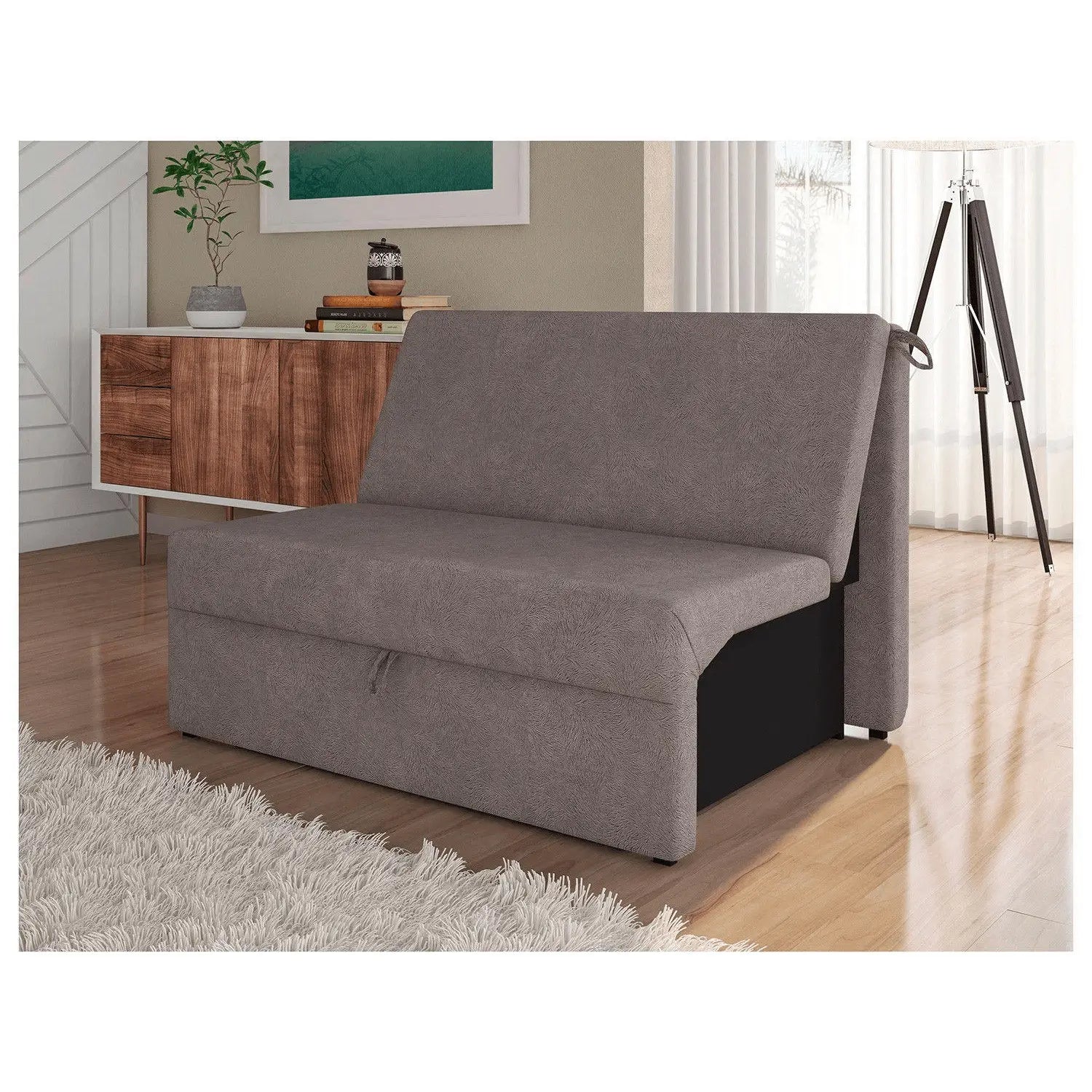 SOFÁ CAMA MALU 2 LUGARES TECIDO SUEDE 115CM
