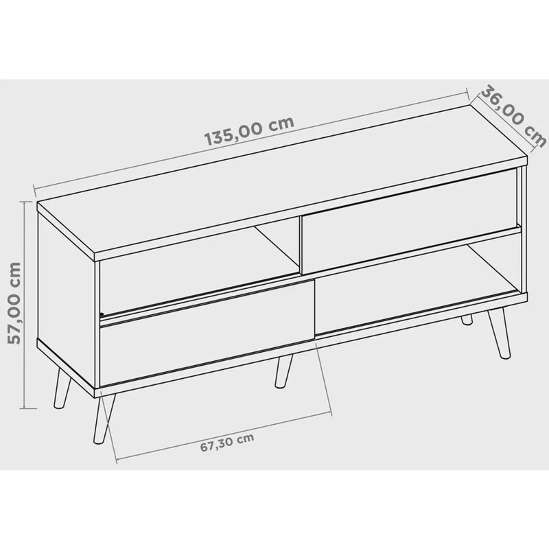 RACK BANCADA NT 1180 TV ATÉ 50 POLEGADAS LARG. 1.35M - NOTÁVEL