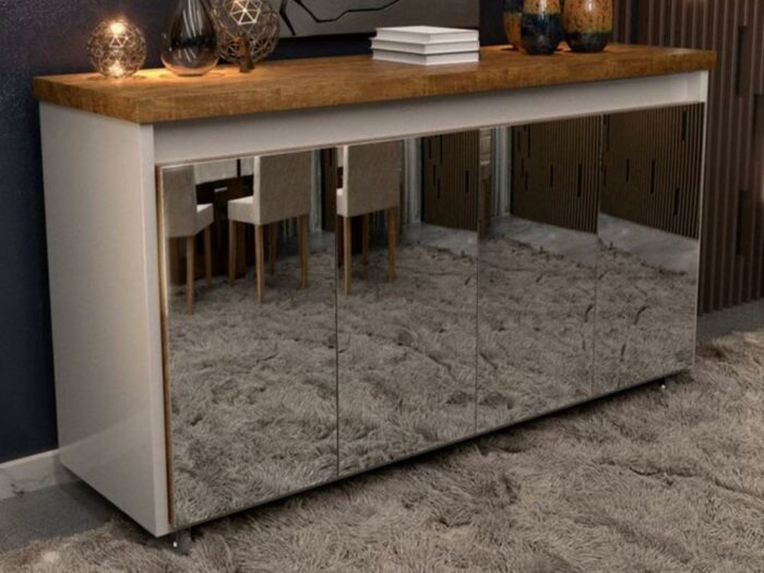 Buffet Maria 4 Portas Com Espelho - Minasplac