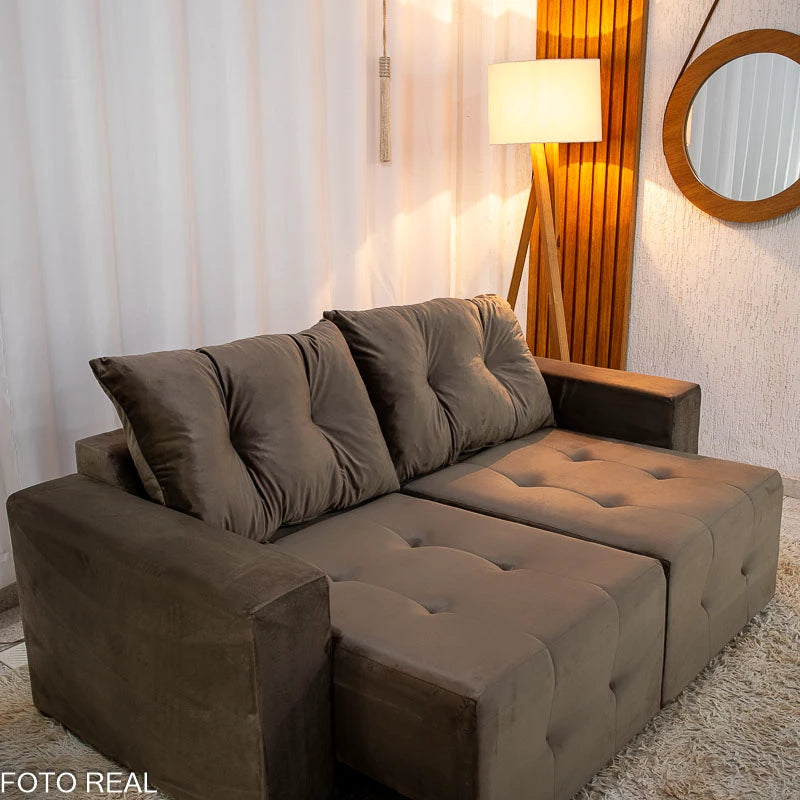 SOFÁ RETRÁTIL HAVAI 1,80 M VELUDINHO