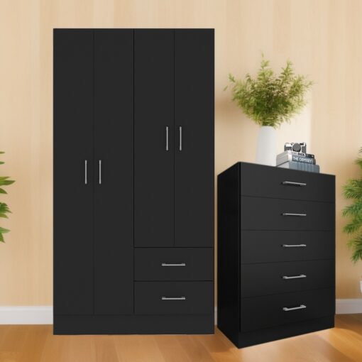 GUARDA-ROUPA 4 PORTAS PANAMÁ 4002 + CÔMODA 5 GAVETAS ARUBA – FELLICCI