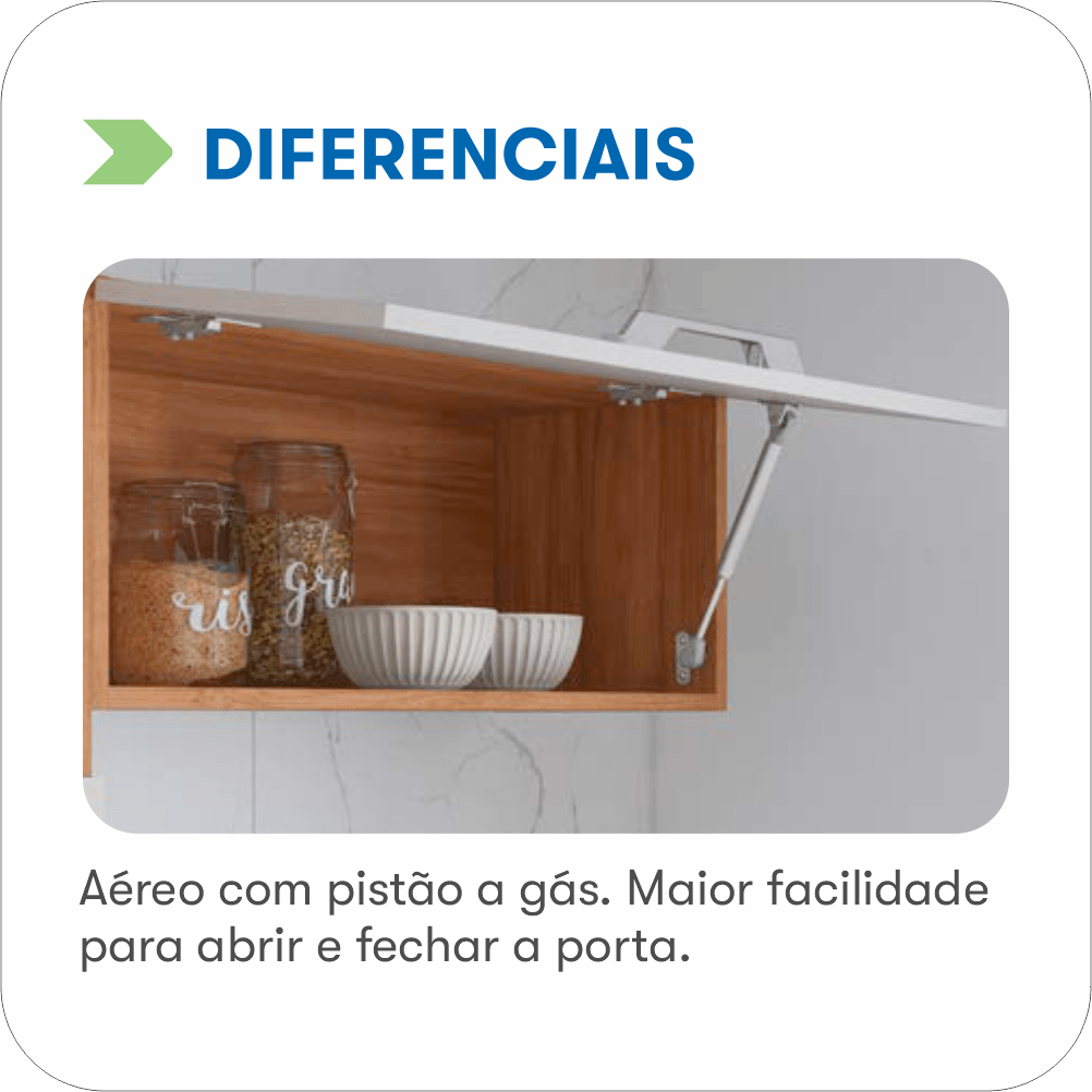 ARMÁRIO AÉREO DE COZINHA ITATIAIA 120CM EM MADEIRA CINAMOMO/GRAFITE VEGAS