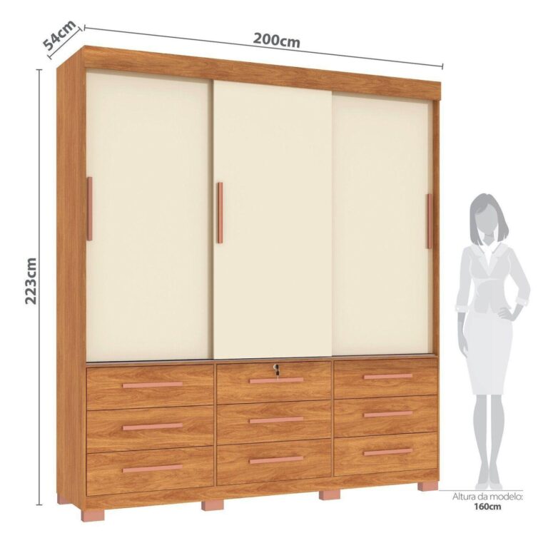 GUARDA-ROUPA 3 PORTAS TORONTO RP1930 2,00 M – FELLICCI