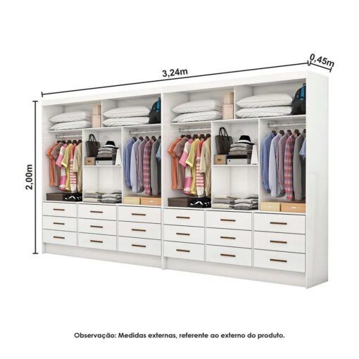 CLOSET SEVILHA 1,62 M × 1,62 M – CARIOCA MÓVEIS