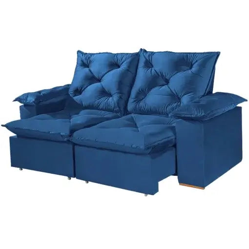 SOFÁ PORTO MADERO 3 LUGARES RETRÁTIL E RECLINÁVEL 200CM TECIDO VELUDO IMPERIAL DECOR
