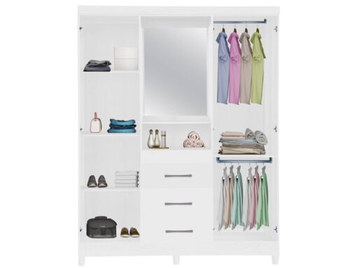 GUARDA-ROUPA CAPELINHA LYON 4 PORTAS COM ESPELHO