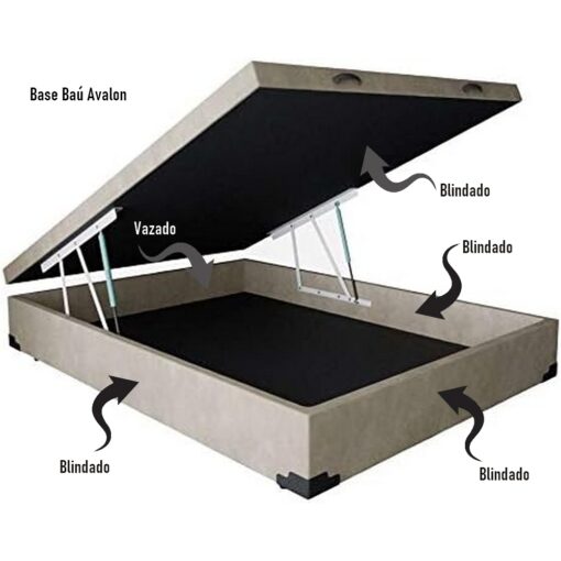 BASE BOX SOLTEIRO BAÚ BLINDADA 78x188 – ALTO NÍVEL CAMAS E COLCHÕES