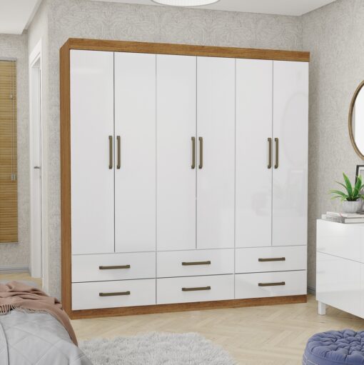 GUARDA-ROUPA 6 PORTAS (SEM ESPELHO/SEM PÉS) DALLAS 1,53 – CARIOCA MÓVEIS