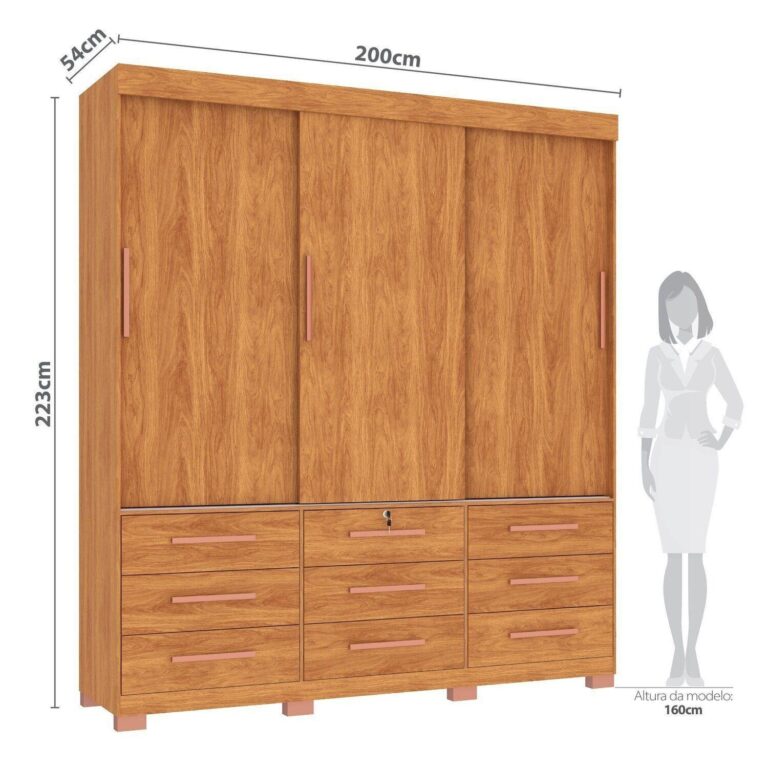 GUARDA-ROUPA 3 PORTAS TORONTO RP1930 2,00 M – FELLICCI