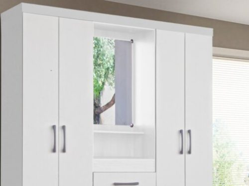 GUARDA-ROUPA CAPELINHA LYON 4 PORTAS COM ESPELHO
