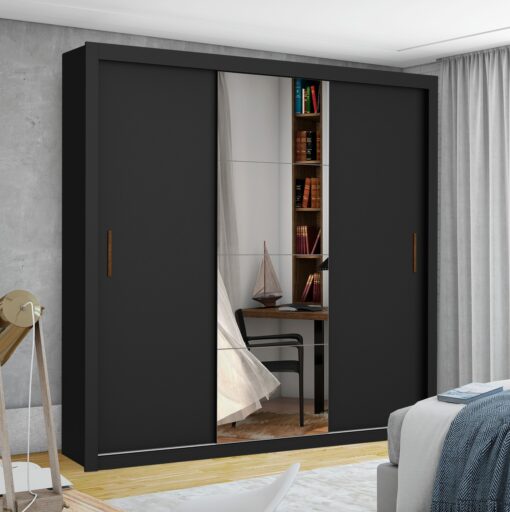 Guarda Roupa Casal Berlim/Veneza Plus 1 Porta Espelhada 1,85m – Carioca