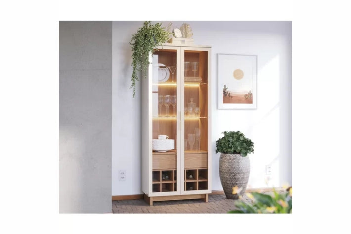 CRISTALEIRA GUANABARA 2 PORTAS 1 GAVETA COM ADEGA – COLIBRI