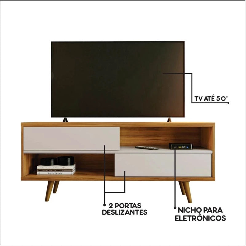 RACK BANCADA NT 1180 TV ATÉ 50 POLEGADAS LARG. 1.35M - NOTÁVEL