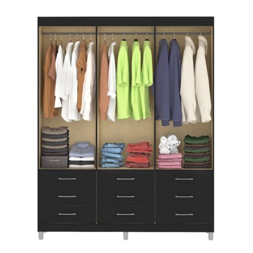 GUARDA-ROUPA 6 PORTAS PARATY + CÔMODA 10 GAVETAS CARIBE – FELLICCI