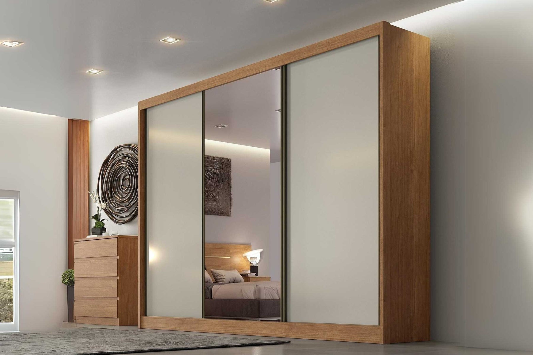 GUARDA ROUPA DIAMOND PLUS 3PTS 8GV C/1ESP PELIC 100% MDF - NOVO HORIZONTE