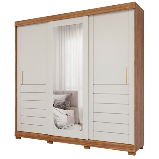 GUARDA-ROUPA 3 PORTAS SLIDE CECÍLIA 2,352 M – PANAN MÓVEIS