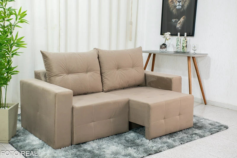 SOFÁ RETRÁTIL HAVAI 1,80 M VELUDINHO