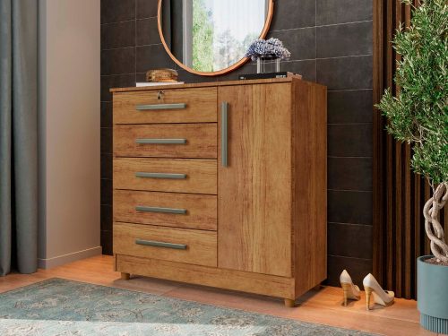 CÔMODA VITÓRIA 5 GAVETAS 1 PORTA