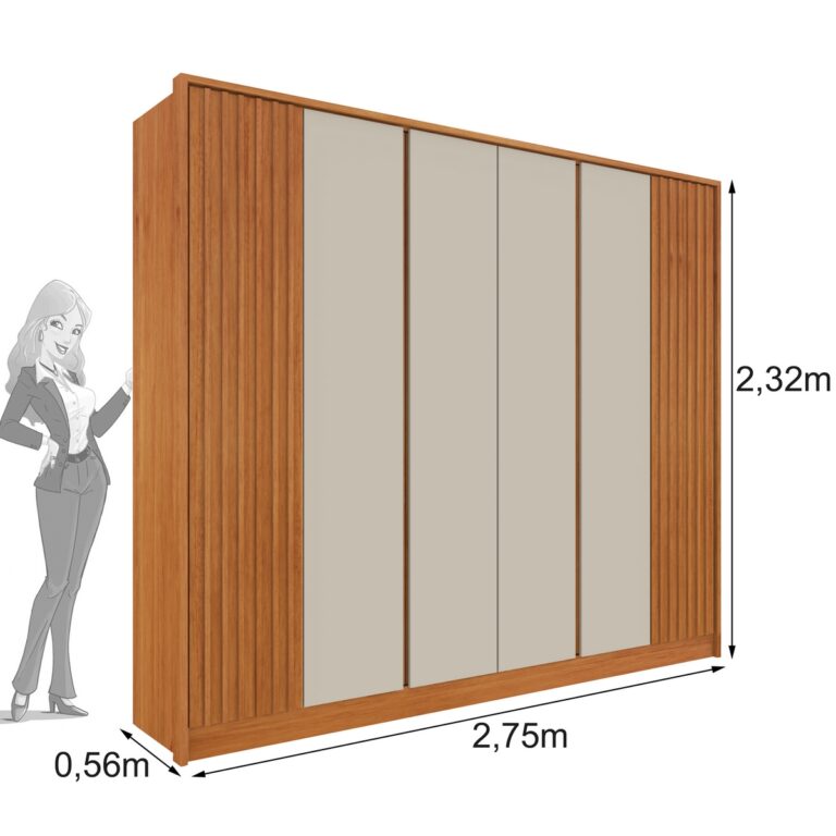 GUARDA-ROUPA 6 PORTAS BARCELONA/MONTSERRAT RIPADO 2,75 M – TCIL