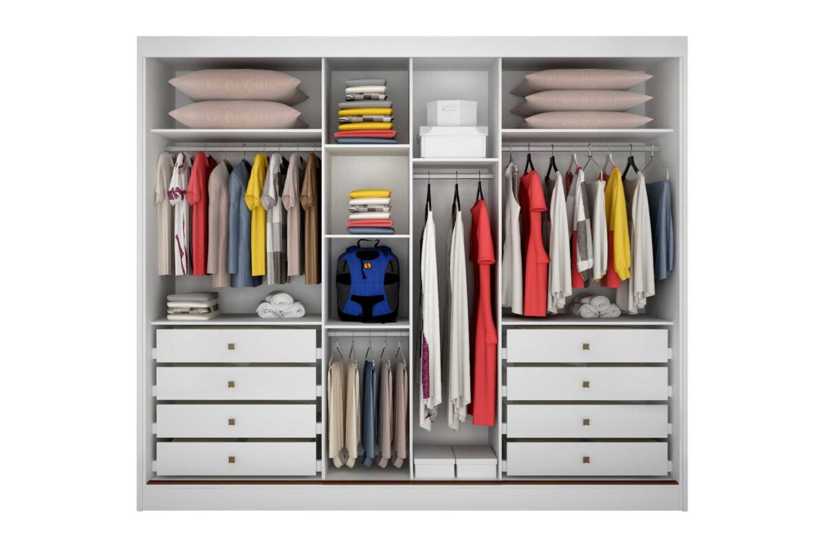 GUARDA ROUPA DIAMOND PLUS 3PTS 8GV C/1ESP PELIC 100% MDF - NOVO HORIZONTE