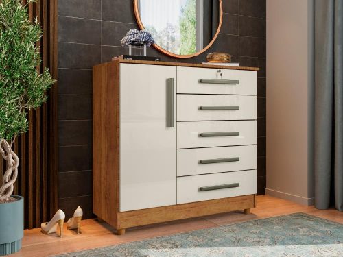 CÔMODA VITÓRIA 5 GAVETAS 1 PORTA