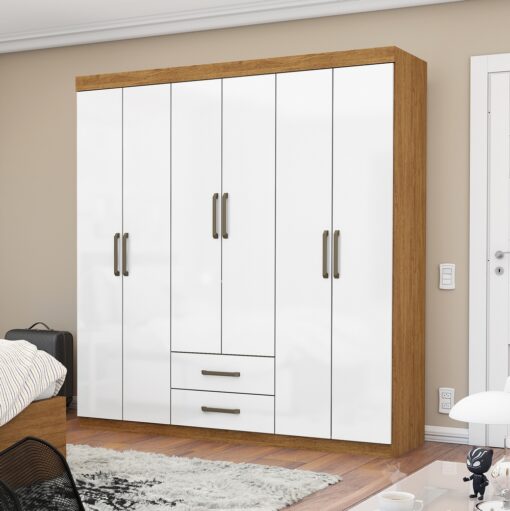 GUARDA-ROUPA ARIES 6 PORTAS 2 GAVETAS – CARIOCA MÓVEIS