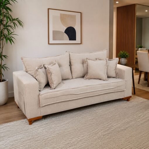 SOFÁ LIVING PORTUGAL 2,00 M LINHO – BOARETO ESTOFADOS