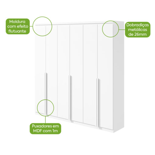 GUARDA-ROUPA 6 PORTAS ALONZO 2,30 M – LOPAS