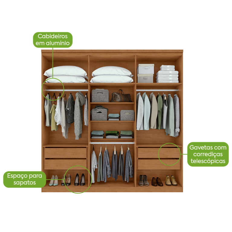 GUARDA-ROUPA 6 PORTAS ALONZO 2,30 M – LOPAS
