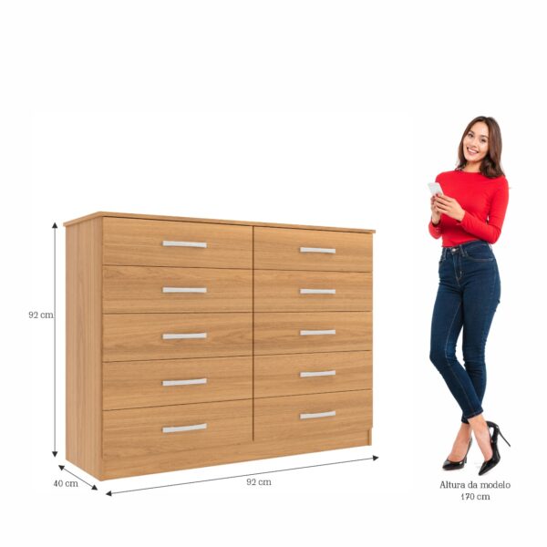 CÔMODA MARBELA 0.92 CM – 10 GAVETAS -EVIDÊNCIA MÓVEIS