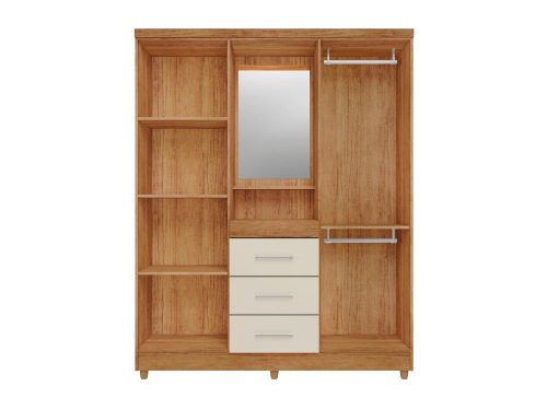GUARDA-ROUPA CAPELINHA LYON 4 PORTAS COM ESPELHO