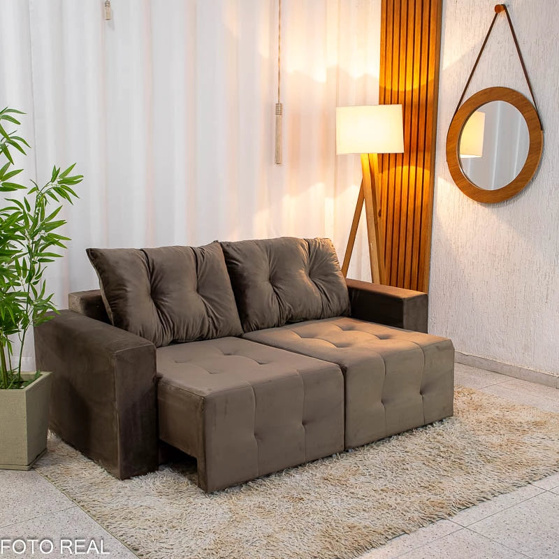 SOFÁ RETRÁTIL HAVAI 1,80 M VELUDINHO