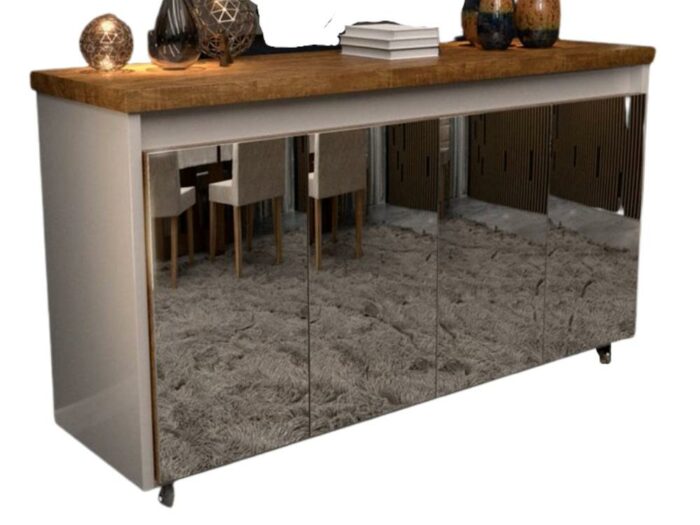 Buffet Maria 4 Portas Com Espelho - Minasplac
