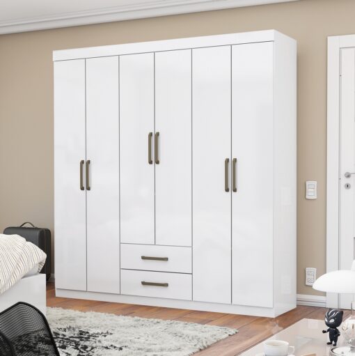 GUARDA-ROUPA ARIES 6 PORTAS 2 GAVETAS – CARIOCA MÓVEIS