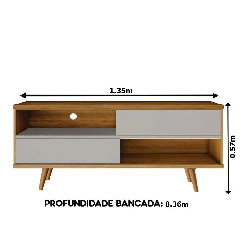 RACK BANCADA NT 1180 TV ATÉ 50 POLEGADAS LARG. 1.35M - NOTÁVEL