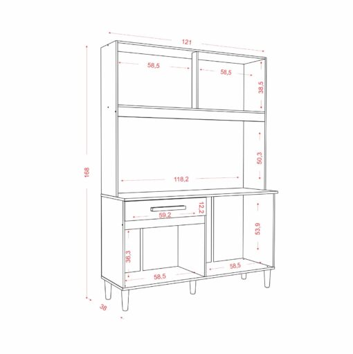 KIT COZINHA 4P1G 1,21 M – ARAMÓVEIS